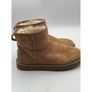 UGG Classic Mini II Chestnut Suede Sheepskin Ankle Boots 1016222 Womens 7